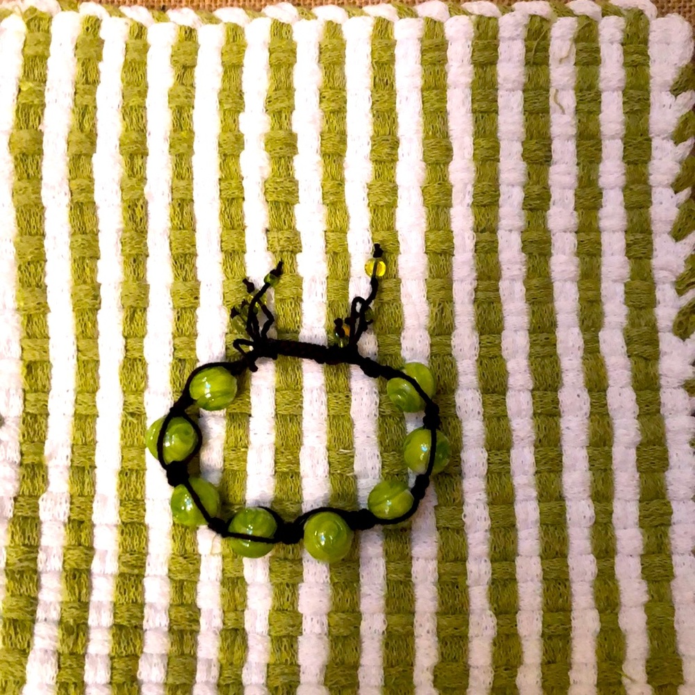 Green beaded bracelet